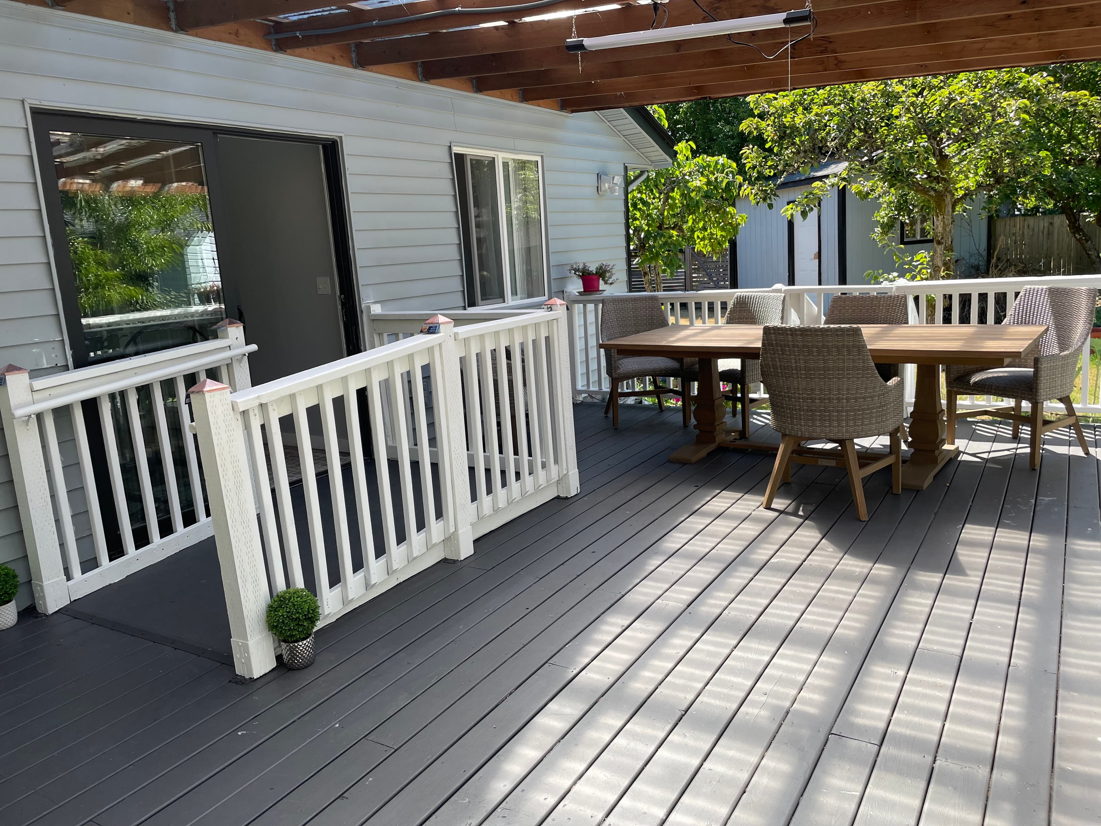 Covered patio with garden view